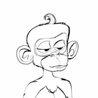 a drawing of a monkey with his eyes closed